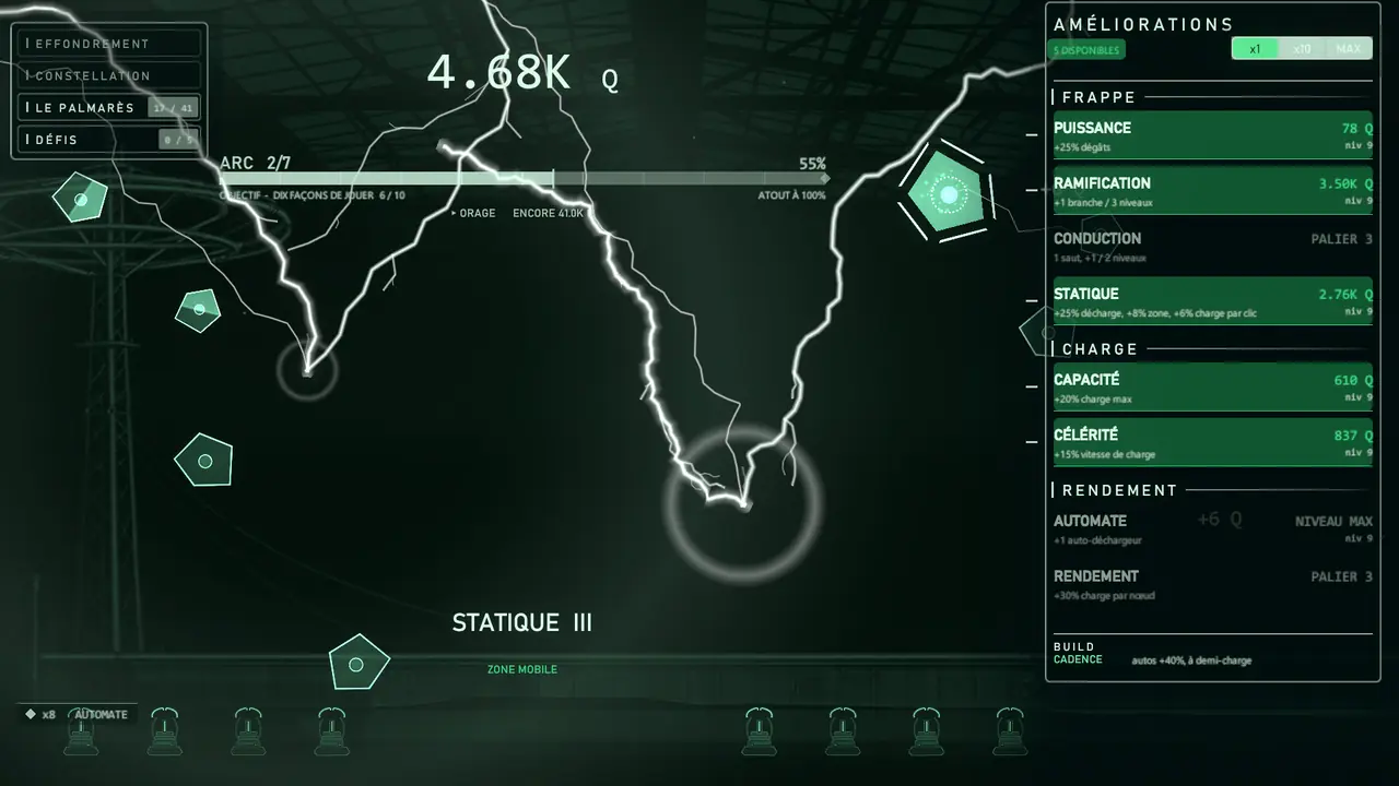 Superbolt : l’éclair zigzague entre des nœuds verts dans le monde de l’arc.